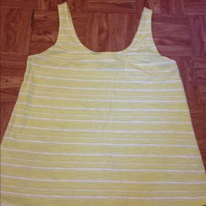 Yellow tank with white stripes
